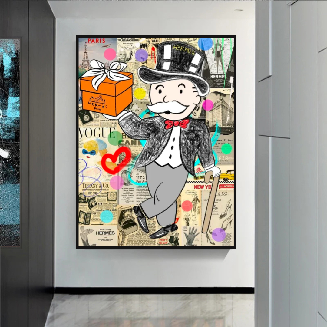 ChandeliersDecor.com-Monopoly Wall Poster-Alec Monopoly Money Gift Prints Newspaper Canvas Print