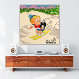ChandeliersDecor.com-Monopoly Wall Poster-Alec Monopoly Money Maker Skiing Canvas Wall Art