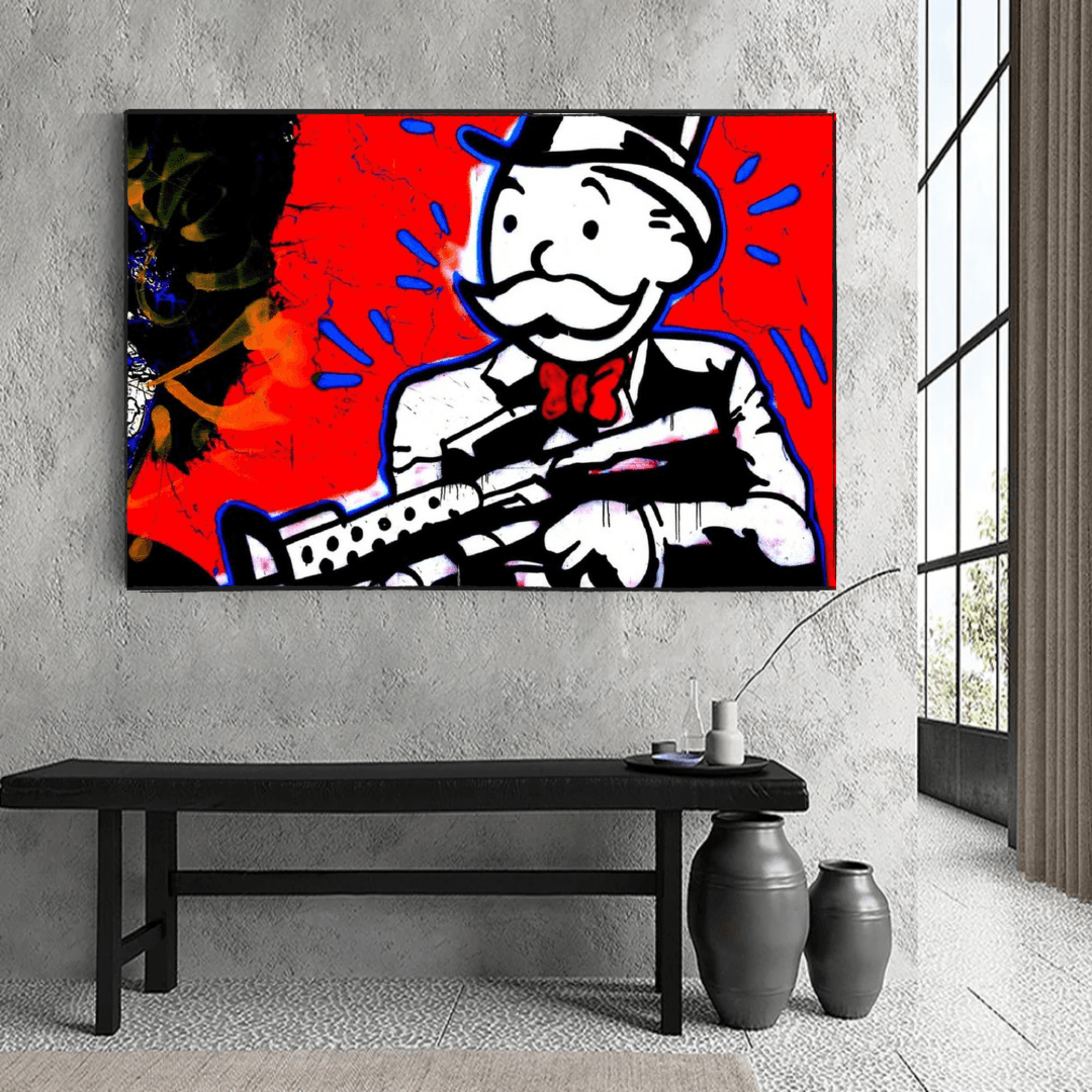 ChandeliersDecor.com-Godfather Wall Art-Alec Monopoly Money Man Gangster Scarface Canvas Wall Art