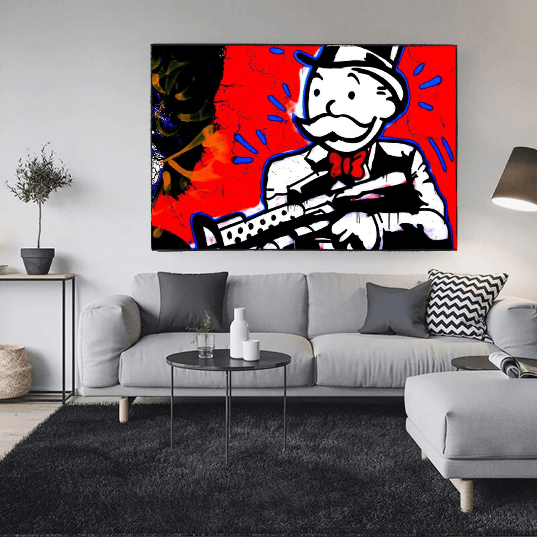 ChandeliersDecor.com-Godfather Wall Art-Alec Monopoly Money Man Gangster Scarface Canvas Wall Art