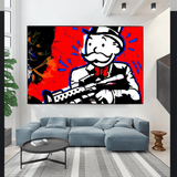 ChandeliersDecor.com-Godfather Wall Art-Alec Monopoly Money Man Gangster Scarface Canvas Wall Art