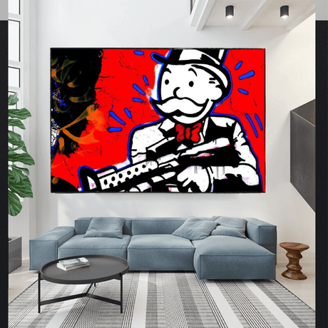 ChandeliersDecor.com-Godfather Wall Art-Alec Monopoly Money Man Gangster Scarface Canvas Wall Art