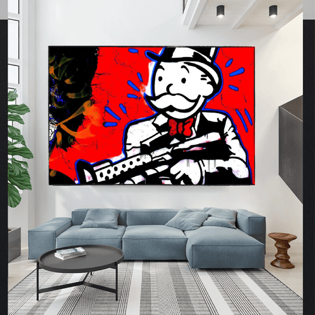 ChandeliersDecor.com-Godfather Wall Art-Alec Monopoly Money Man Gangster Scarface Canvas Wall Art