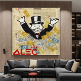 ChandeliersDecor.com-Monopoly Wall Poster-Alec Monopoly Money Man Millionaire Canvas Wall Art