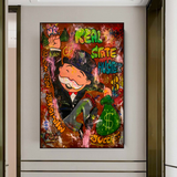 ChandeliersDecor.com-Monopoly Wall Poster-Alec Monopoly Money Man Real Estate Hustler Canvas Print
