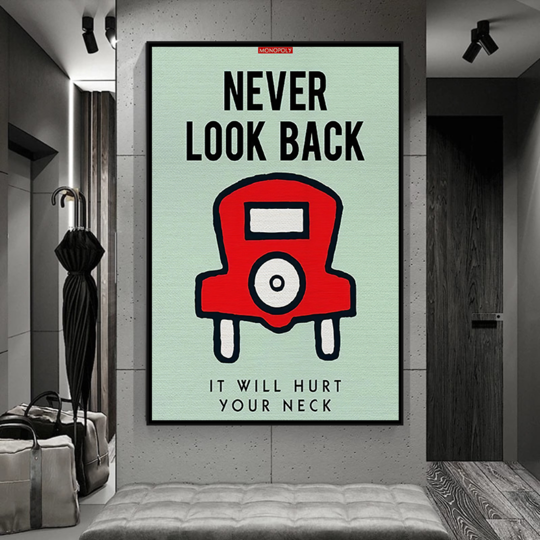 ChandeliersDecor.com-Monopoly Wall Poster-Alec Monopoly Never Look Back Play Card Canvas Wall Art