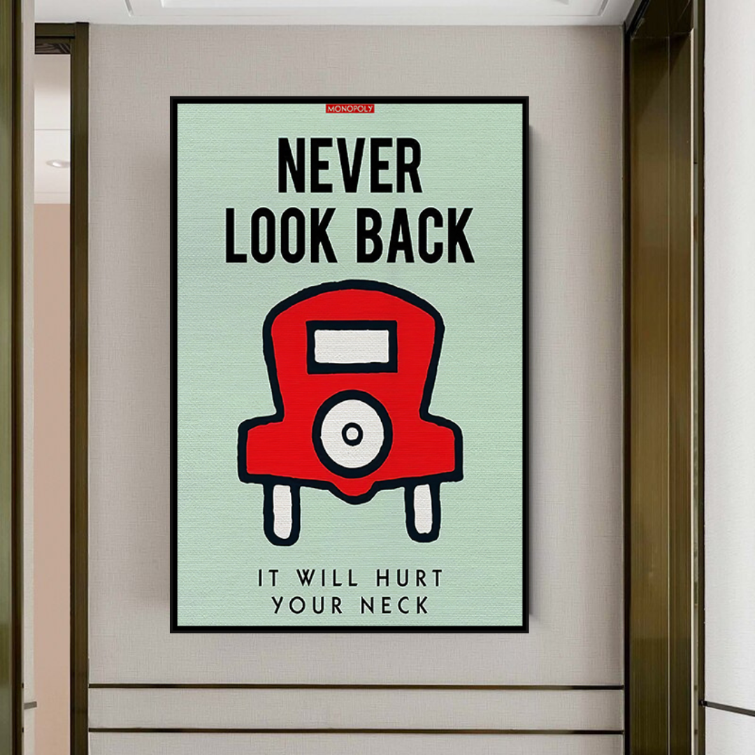 ChandeliersDecor.com-Monopoly Wall Poster-Alec Monopoly Never Look Back Play Card Canvas Wall Art