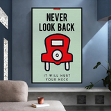 ChandeliersDecor.com-Monopoly Wall Poster-Alec Monopoly Never Look Back Play Card Canvas Wall Art