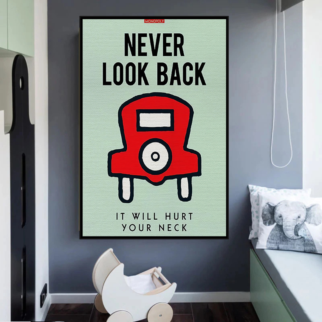 ChandeliersDecor.com-Monopoly Wall Poster-Alec Monopoly Never Look Back Play Card Canvas Wall Art