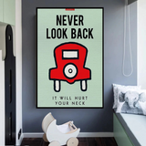ChandeliersDecor.com-Monopoly Wall Poster-Alec Monopoly Never Look Back Play Card Canvas Wall Art