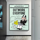 ChandeliersDecor.com-Monopoly Wall Poster-Alec Monopoly Outwork Everyone Play Card Canvas Wall Art