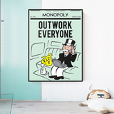 ChandeliersDecor.com-Monopoly Wall Poster-Alec Monopoly Outwork Everyone Play Card Canvas Wall Art