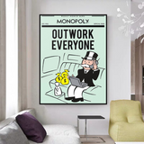 ChandeliersDecor.com-Monopoly Wall Poster-Alec Monopoly Outwork Everyone Play Card Canvas Wall Art