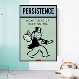 ChandeliersDecor.com-Monopoly Wall Poster-Alec Monopoly Persistence Dont Give Up Play Card Canvas Wall Art