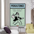 ChandeliersDecor.com-Monopoly Wall Poster-Alec Monopoly Persistence Dont Give Up Play Card Canvas Wall Art