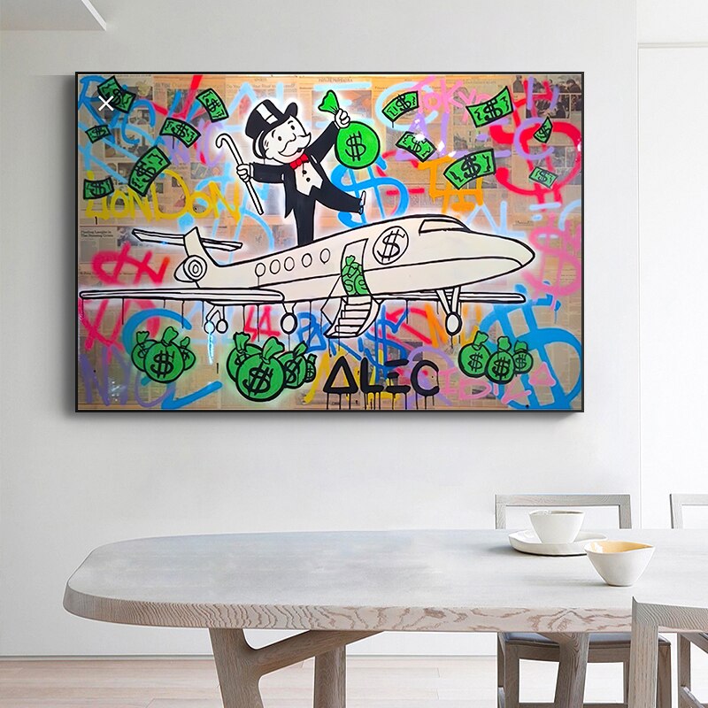 ChandeliersDecor.com-Monopoly Wall Poster-Alec Monopoly Private Jet Canvas Print
