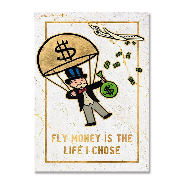 ChandeliersDecor.com-Monopoly Wall Poster-Alec Monopoly Rich Man Businessman Canvas Wall Art