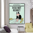 ChandeliersDecor.com-Monopoly Wall Poster-Alec Monopoly Risk Not Regret Play Card Canvas Wall Art