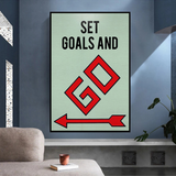 ChandeliersDecor.com-Monopoly Wall Poster-Alec Monopoly Set Goals and Go Play Card Canvas Wall Art