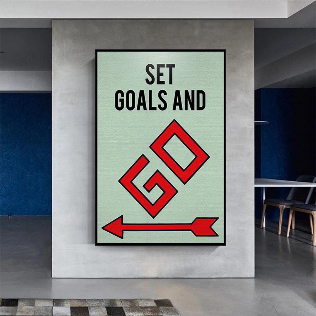 ChandeliersDecor.com-Monopoly Wall Poster-Alec Monopoly Set Goals and Go Play Card Canvas Wall Art