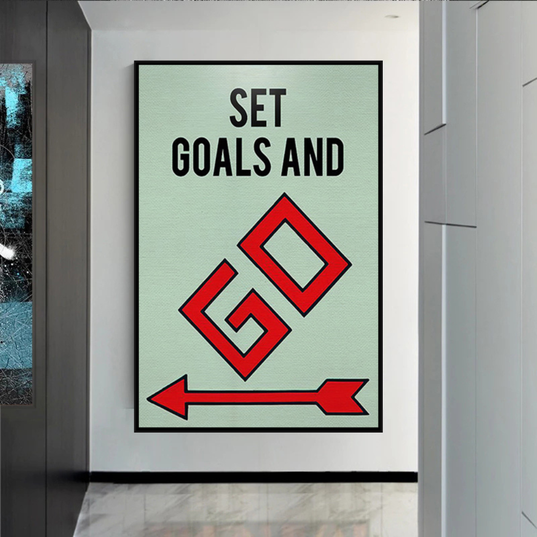 ChandeliersDecor.com-Monopoly Wall Poster-Alec Monopoly Set Goals and Go Play Card Canvas Wall Art