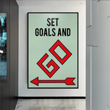 ChandeliersDecor.com-Monopoly Wall Poster-Alec Monopoly Set Goals and Go Play Card Canvas Wall Art