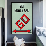 ChandeliersDecor.com-Monopoly Wall Poster-Alec Monopoly Set Goals and Go Play Card Canvas Wall Art