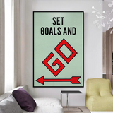 ChandeliersDecor.com-Monopoly Wall Poster-Alec Monopoly Set Goals and Go Play Card Canvas Wall Art