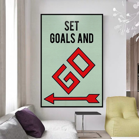ChandeliersDecor.com-Monopoly Wall Poster-Alec Monopoly Set Goals and Go Play Card Canvas Wall Art