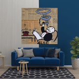 ChandeliersDecor.com-Monopoly Wall Poster-Alec Monopoly Smoking Cigar Canvas Wall Art