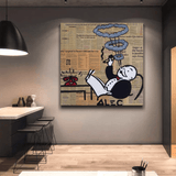 ChandeliersDecor.com-Monopoly Wall Poster-Alec Monopoly Smoking Cigar Canvas Wall Art