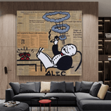 ChandeliersDecor.com-Monopoly Wall Poster-Alec Monopoly Smoking Cigar Canvas Wall Art