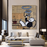 ChandeliersDecor.com-Monopoly Wall Poster-Alec Monopoly Smoking Cigar Canvas Wall Art