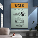 ChandeliersDecor.com-Monopoly Wall Poster-Alec Monopoly Success Price of Entry Play Card Canvas Wall Art