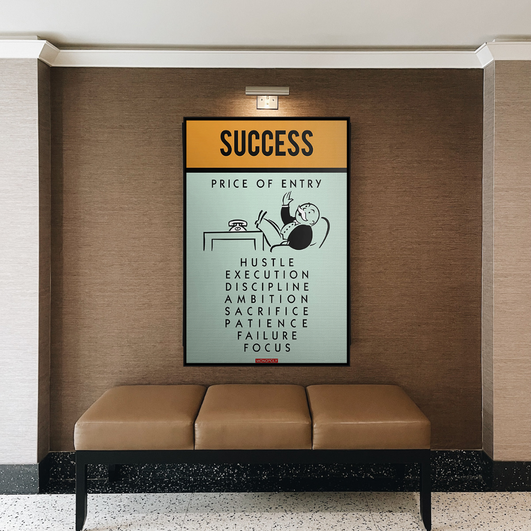 ChandeliersDecor.com-Monopoly Wall Poster-Alec Monopoly Success Price of Entry Play Card Canvas Wall Art