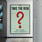 ChandeliersDecor.com-Monopoly Wall Poster-Alec Monopoly Take the Risk Canvas Wall Art