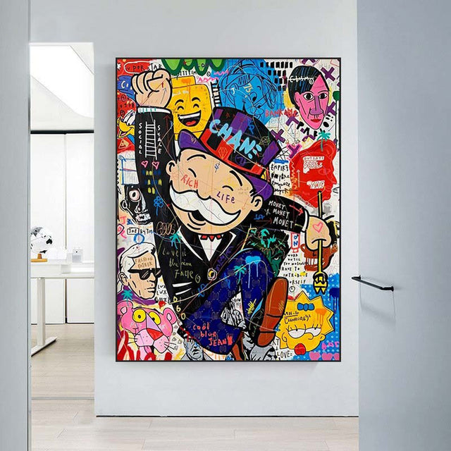 ChandeliersDecor.com-Monopoly Wall Poster-Alec Monopoly The World is Yours Canvas Print
