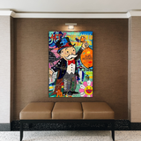 ChandeliersDecor.com-Monopoly Wall Poster-Alec Monopoly The World is Yours Money Bag Canvas Wall Art