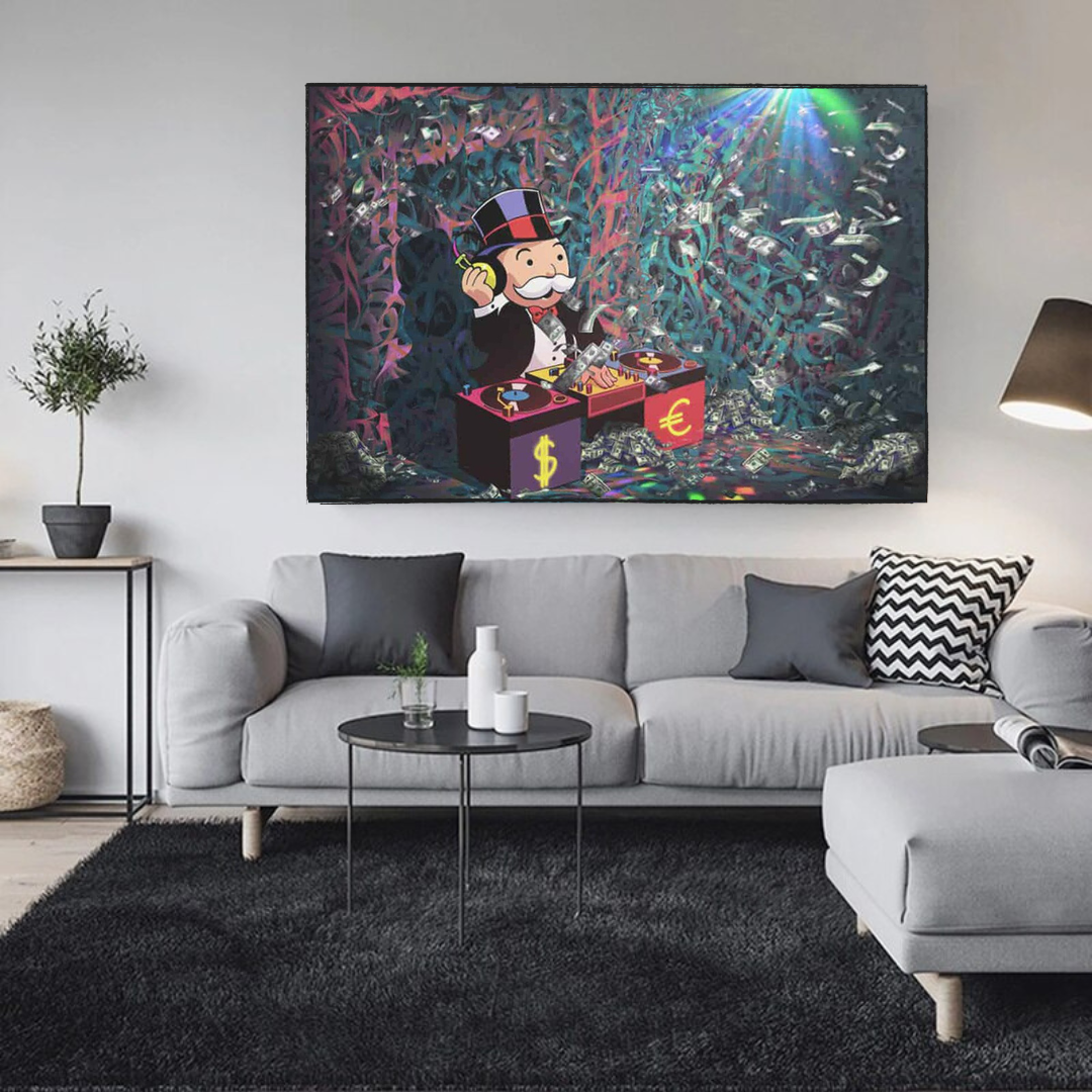 ChandeliersDecor.com-Monopoly Wall Poster-Alec Monopoly Unleashes Beats as Club Wall's Artistic DJ Wall Art