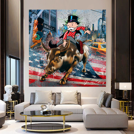ChandeliersDecor.com-Monopoly Wall Poster-Alec Monopoly Wall Street Canvas Art - Forex Money Power