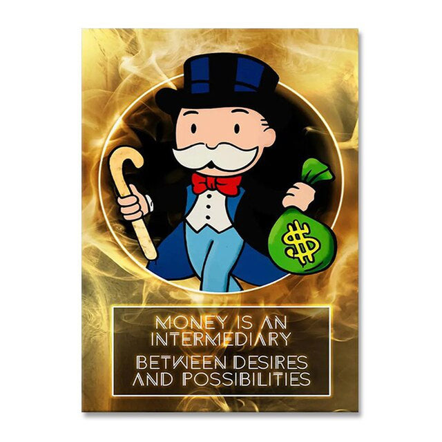 ChandeliersDecor.com-Monopoly Wall Poster-Alex Monopoly Money Man Rich Man - Monopoly Art Prints
