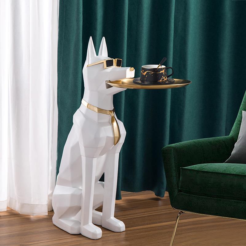 ChandeliersDecor.com-Supreme Sculptures-Alsatian Dog Tray Decoration Statue: Exquisite Home Décor