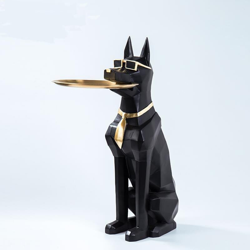 ChandeliersDecor.com-Supreme Sculptures-Alsatian Dog Tray Decoration Statue: Exquisite Home Décor