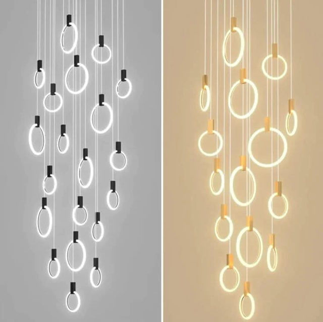 Aluminium Black Rings Long pendant lamp-ChandeliersDecor.com