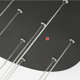 ChandeliersDecor.com-Staircase Chandelier-Aluminium Black Rings Long pendant lamp