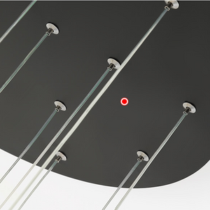 ChandeliersDecor.com-Staircase Chandelier-Aluminium Black Rings Long pendant lamp