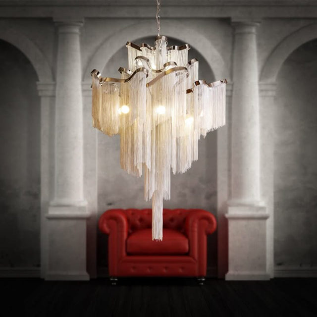 Aluminium Fringed Chandelier: Elegant and Timeless Design-ChandeliersDecor.com