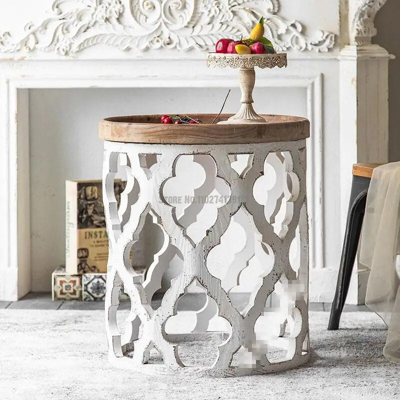 ChandeliersDecor.com-Coffee Tables-American Retro Solid Oak Wood Coffee Table Set