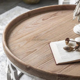ChandeliersDecor.com-Coffee Tables-American Retro Solid Oak Wood Coffee Table Set