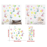 ChandeliersDecor.com-Home Decor Decals-Animal Balloon Wall Decals - Bunny Rabbit Nursery Art Set